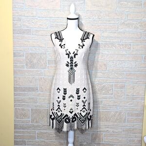 NANETTE LEPORE HAND BEADED LETS BOOGIE SLEEVELESS DRESS